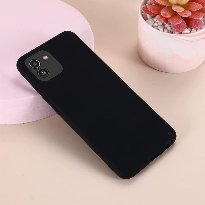 Black Gel Case Tough Shockproof Phone Case Gel Cover Skin for Samsung Galaxy A03