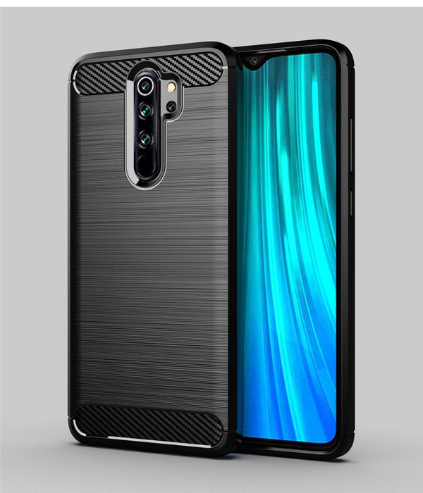 Carbon fibre / Brushed Metal de Design Case Gel Skin Brushed Metal Effect For Xiaomi Redmi Note 8 Pro