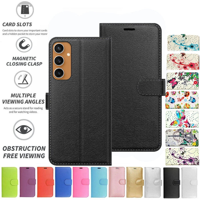 Samsung Galaxy S23 FE Leather Wallet Flip Case with Card Slots