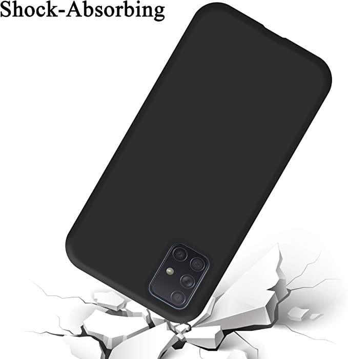 Black Gel Case Tough Shockproof Phone Case Gel Cover for Samsung Galaxy A71 4G