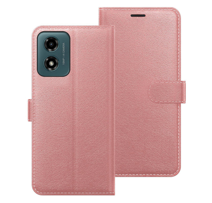 Motorola Moto G04/G24/E14 Case Cover Flip Folio Leather Wallet Credit Card Slot