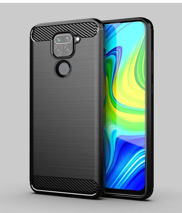 Carbon fibre / Brushed Metal de Design Case Gel Skin Brushed Metal Effect For Xiaomi Redmi Note 9