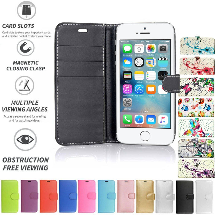Apple iPhone 5 | 5G | 5S | SE Flip Folio Book Wallet Case