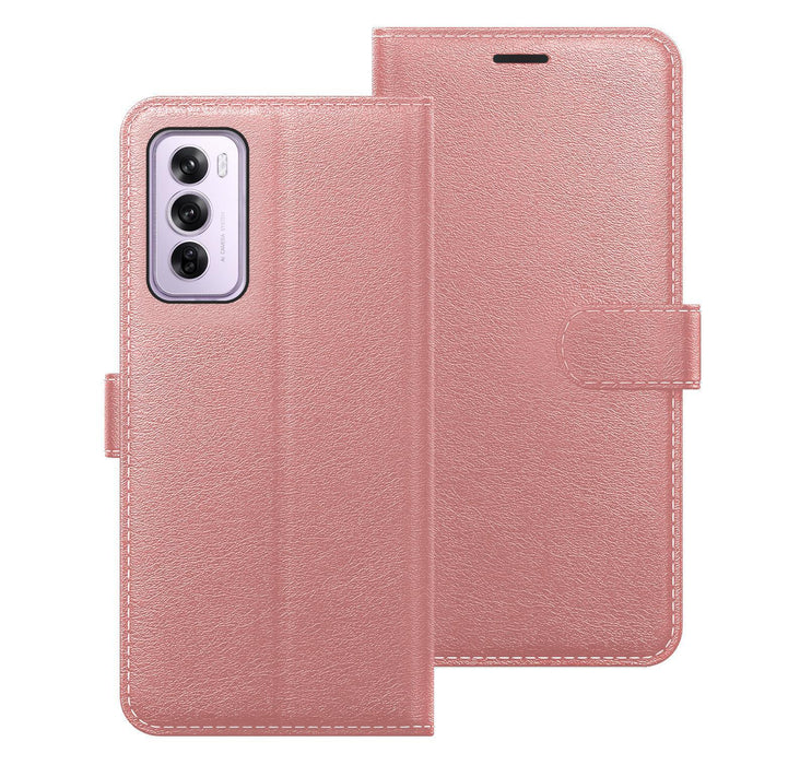 Oppo Reno 12 Case Cover Flip Folio Leather Wallet Credit Card Slot
