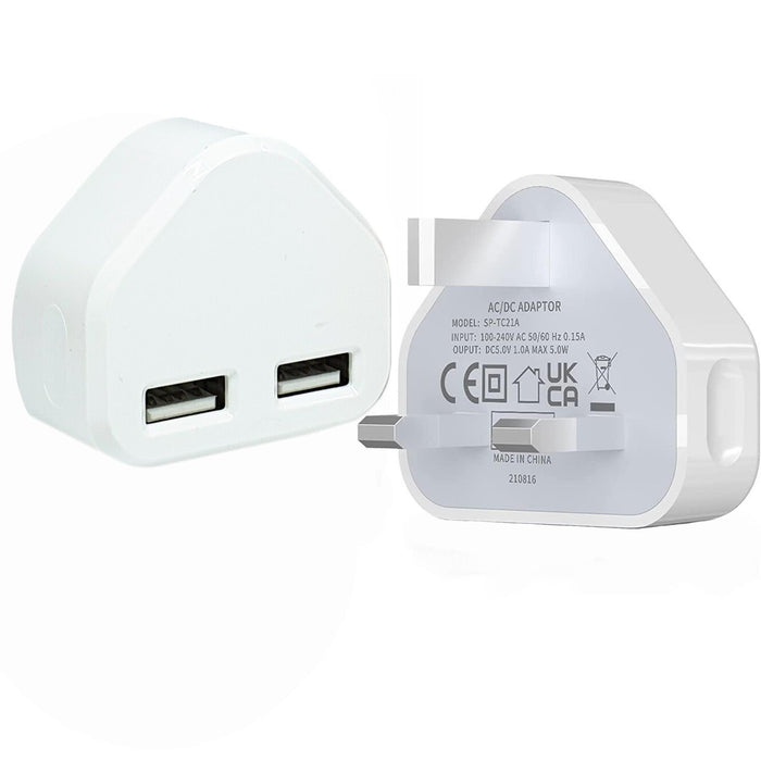 Mains Wall 3 Pin Plug Charger 5W USB Power Adapter