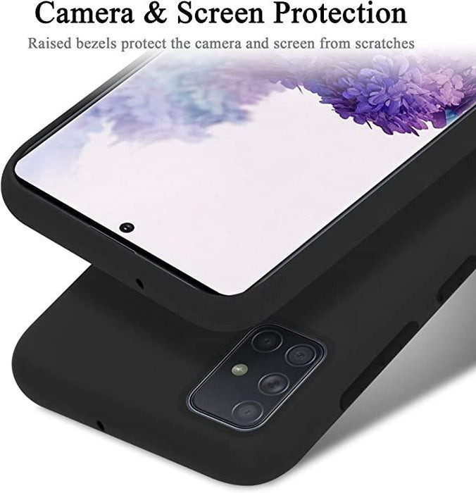 Black Gel Case Tough Shockproof Phone Case Gel Cover for Samsung Galaxy A71 4G