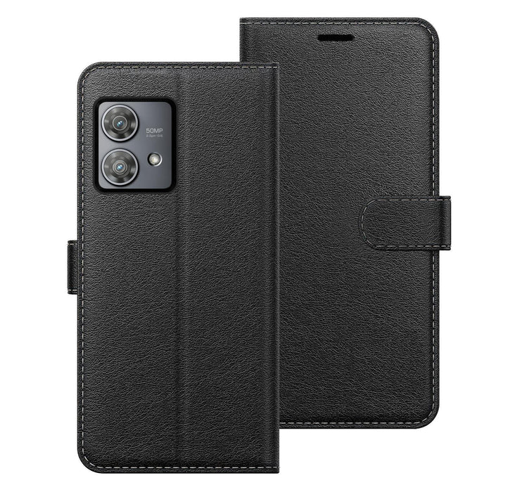 Motorola Moto Edge 40 Neo Case Cover Flip Folio Leather Wallet Credit Card Slot