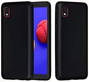 Black Gel Case Tough Shockproof Phone Case Gel Cover for Samsung Galaxy A01 Core