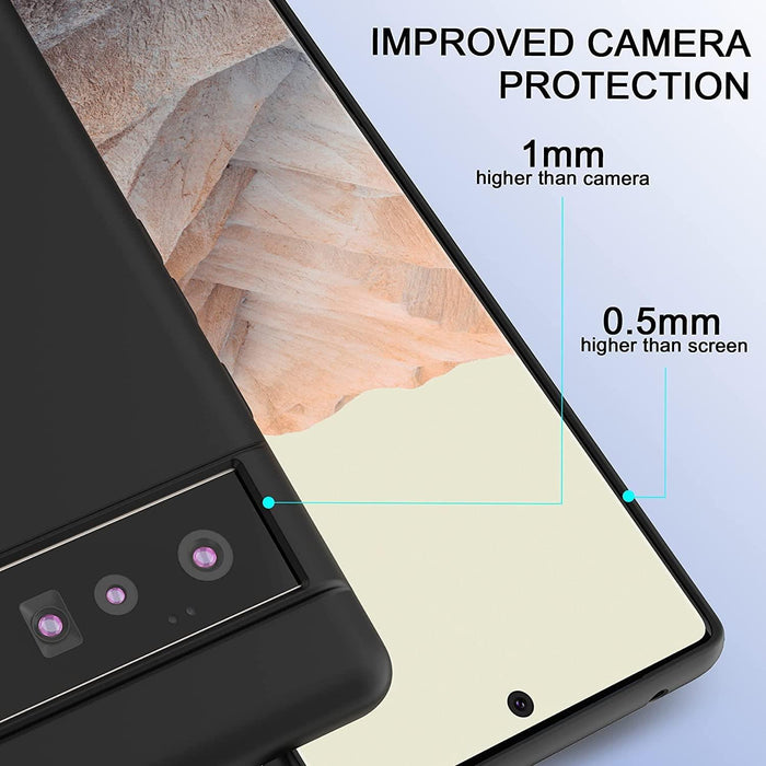 Black Gel Case Tough Shockproof Phone Case Gel Cover Skin for Google Pixel 6 Pro