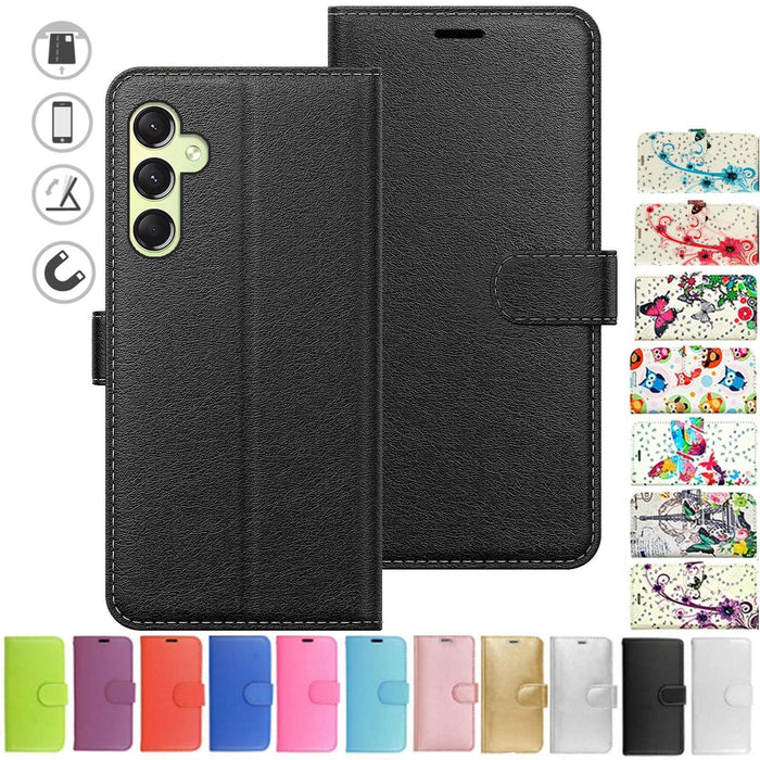 Samsung Galaxy A24 Case Cover Flip Folio Leather Wallet Credit Card Slot