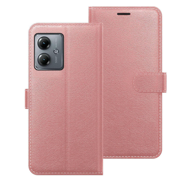 Motorola Moto G14 Case Cover Flip Folio Leather Wallet Credit Card Slot