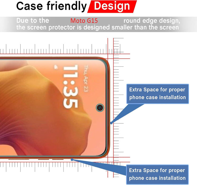 Motorola Moto E15|G05|G05 Tempered Glass Screen Protector |2.5D|