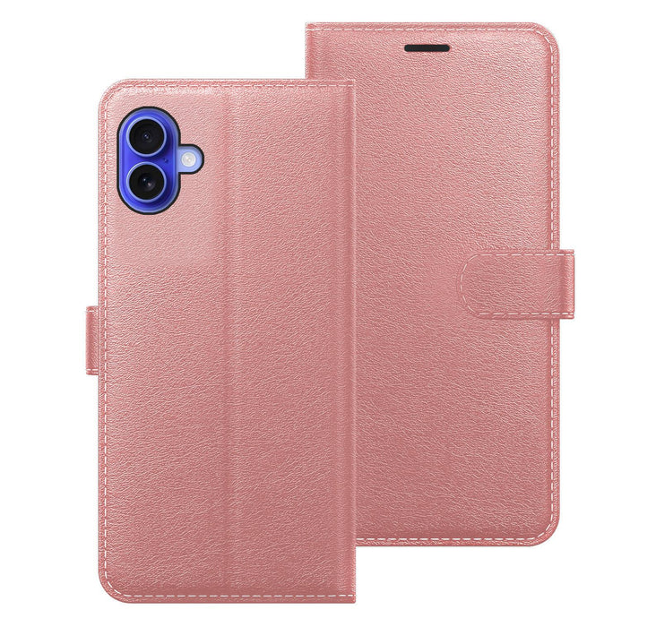 Apple iPhone 16 Plus Case Cover Flip Folio Leather Wallet Credit Card Slot