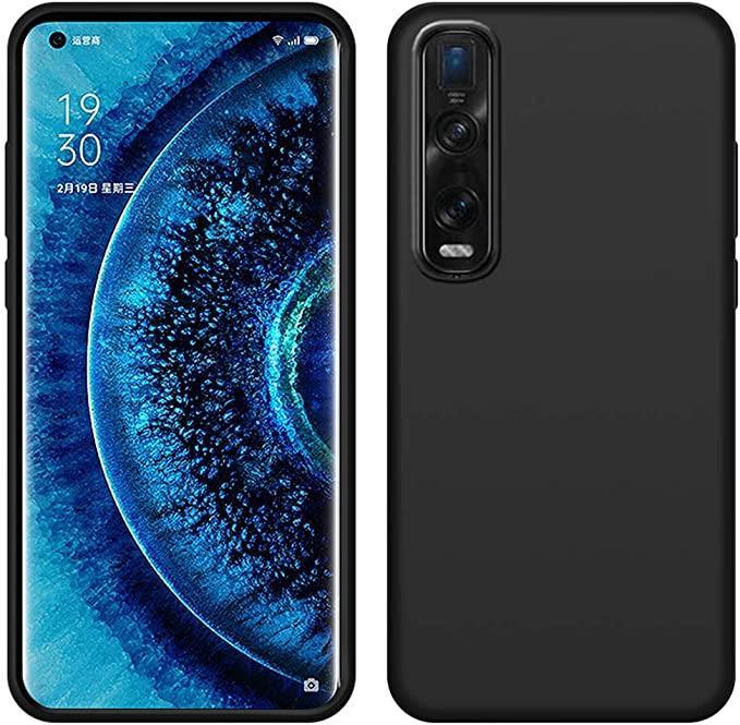 Black Gel Case Tough Shockproof Phone Case Gel Cover Skin for Oppo Find X2 Pro