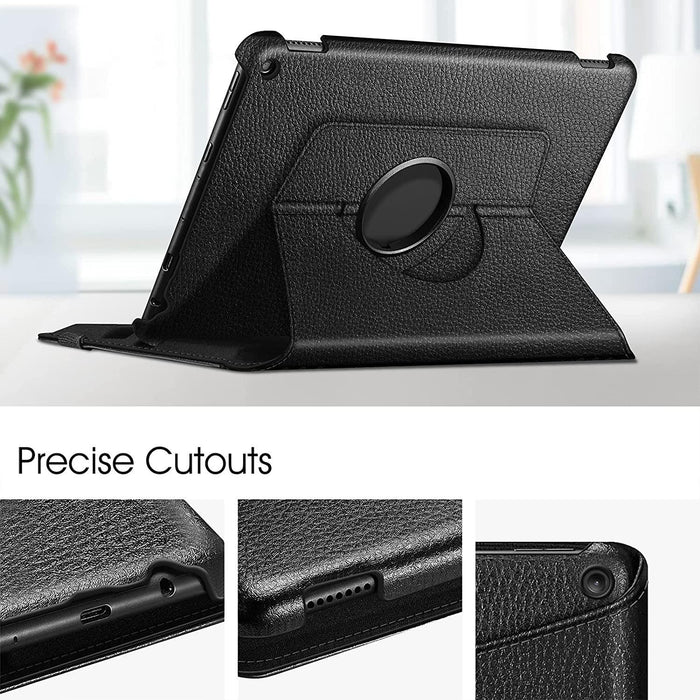 Case Cover Folding Folio 360 Rotating For Amazon Fire HD 10 2021, 2019/HD 10 Plus