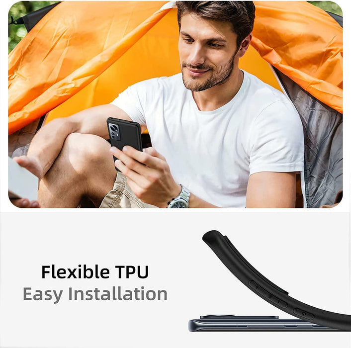 Black Gel Case Tough Shockproof Phone Case Gel Cover Skin for Xiaomi 12 PRO