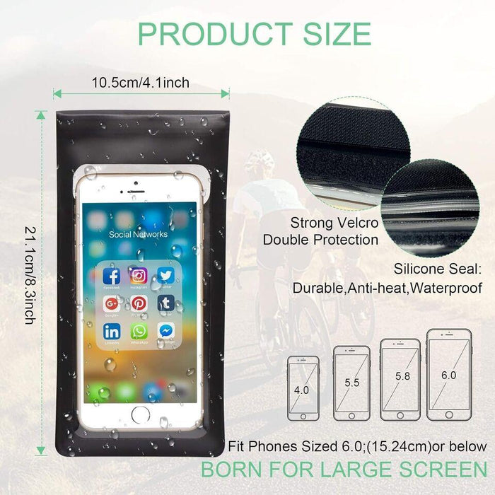 Waterproof Bicycle Phone Bag Case Touch Screen Bike Handlebar Phone Holder Motorcycle Rearview Mirror Phone Stands