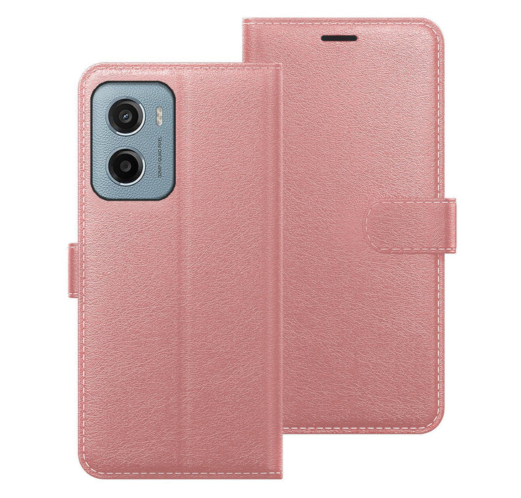 Motorola Moto E15|G05 Case Cover Flip Folio Leather Wallet Credit Card Slot