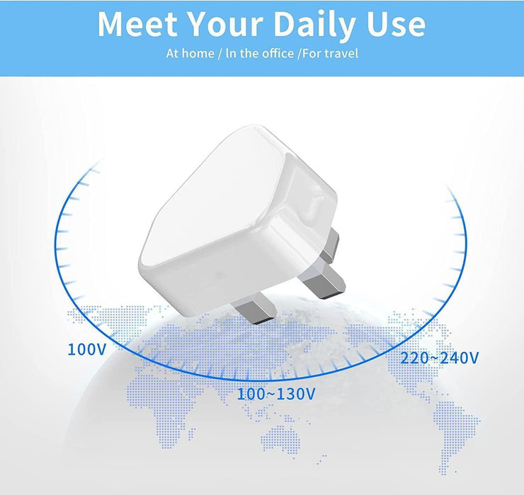 Mains Wall 3 Pin Plug Charger 5W USB Power Adapter