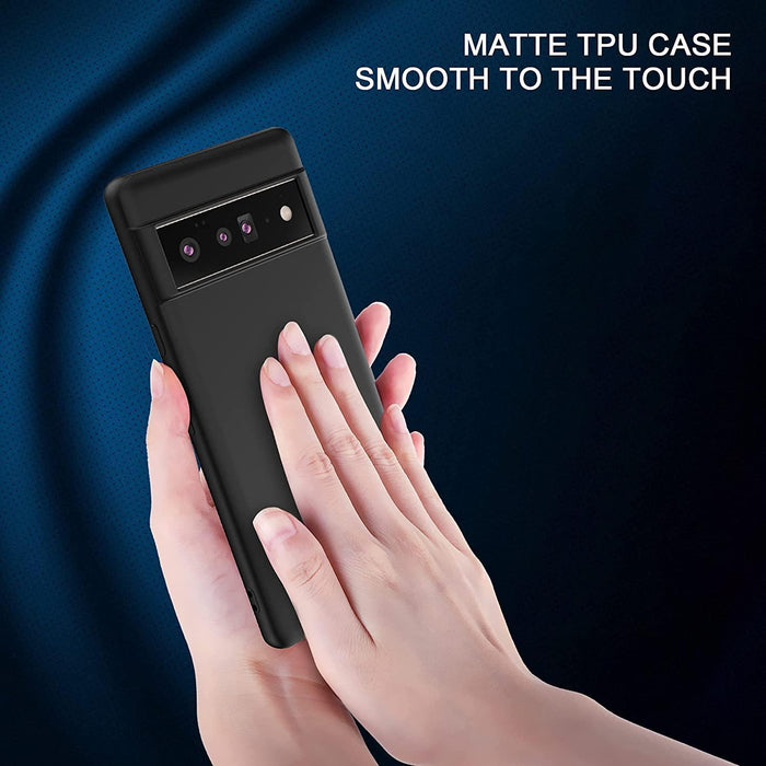 Black Gel Case Tough Shockproof Phone Case Gel Cover Skin for Google Pixel 6 Pro