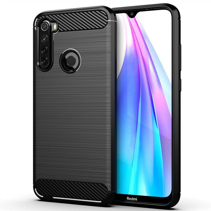 Carbon fibre / Brushed Metal de Design Case Gel Skin Brushed Metal Effect For Xiaomi Redmi Note 8