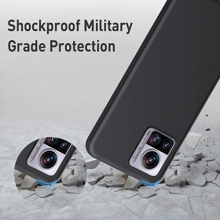 Black Gel Case Tough Shockproof Phone Case Gel Cover Skin for Moto Edge 30 Ultra