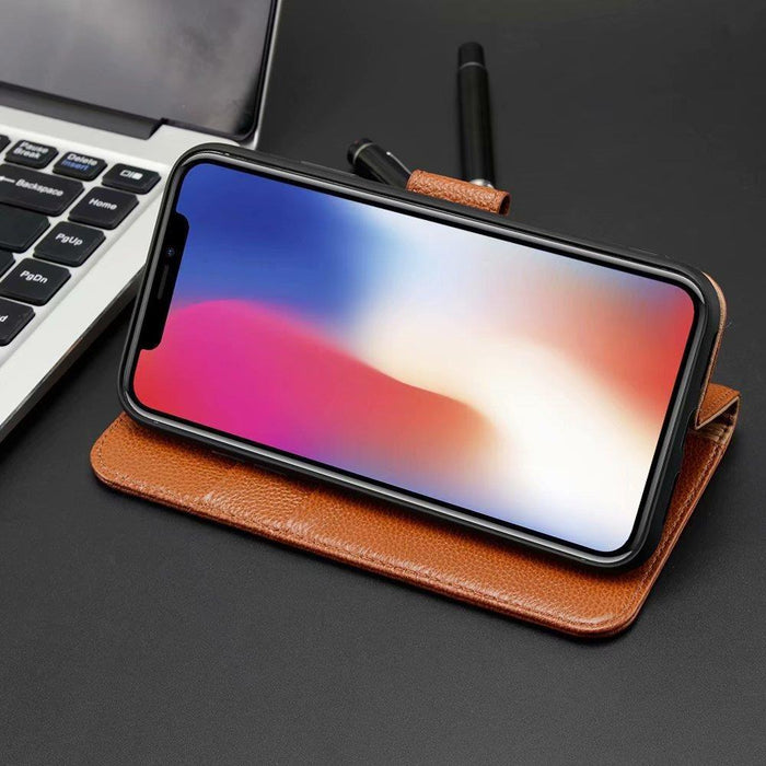 Apple iPhone 6 | 7 | 8 Plus Genuine Leather Flip Folio Book Wallet Case