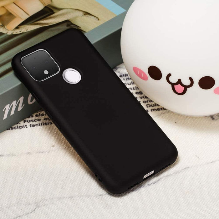 Black Gel Case Tough Shockproof Phone Case Gel Cover Skin for Google Pixel 4A 5G