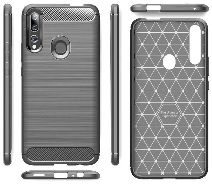Shockproof Case Gel Skin Carbon Fibre /Brushed Metal Effect Huawei Mate 20