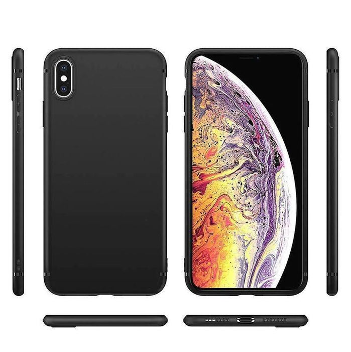 Black Gel Case Tough Shockproof Phone Case Gel Cover Skin for iPhone XS MAX