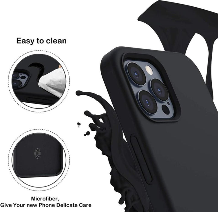 Black Gel Case Tough Shockproof Phone Case Gel Cover Skin for iPhone 12 PRO