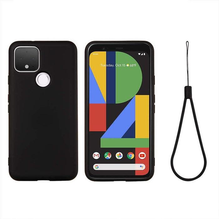 Black Gel Case Tough Shockproof Phone Case Gel Cover Skin for Google Pixel 4A 5G