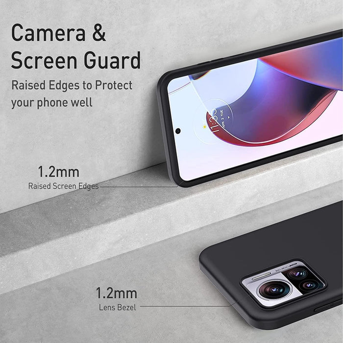 Black Gel Case Tough Shockproof Phone Case Gel Cover Skin for Moto Edge 30 Ultra