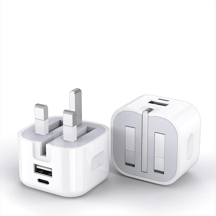 USB-C Fast Charging PD Mains Charger Plug 20W For iPhone Samsung Huawei Nokia Motorola Nintendo Universal Compatible