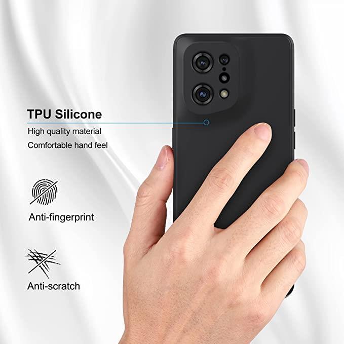 Black Gel Case Tough Shockproof Phone Case Gel Cover Skin for Oppo Find X5