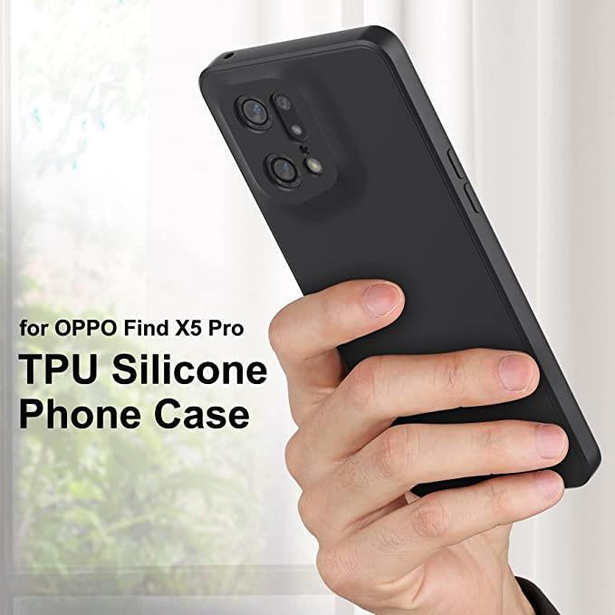 Black Gel Case Tough Shockproof Phone Case Gel Cover Skin for Oppo Find X5 Lite