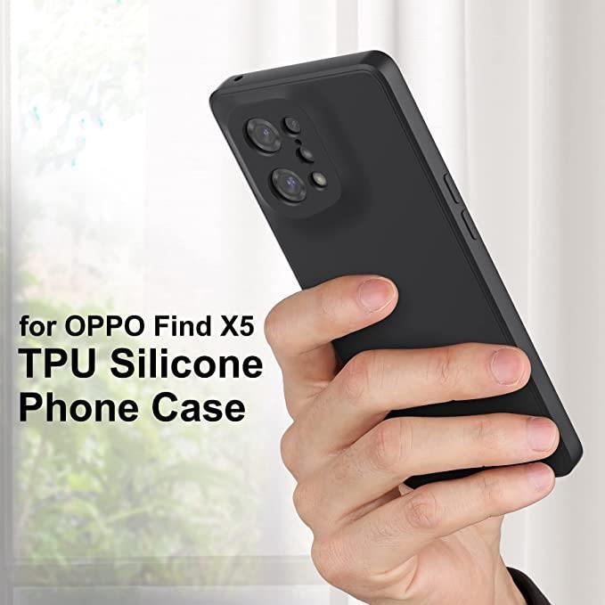 Black Gel Case Tough Shockproof Phone Case Gel Cover Skin for Oppo Find X5
