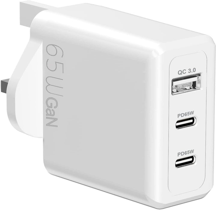 USB-C Plug Adaptor Charger UK Socket PD 65W For iPhone, Laptops, MacBook, iPad
