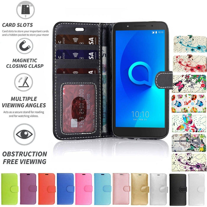 Alcatel 1C (2019) Flip Folio Book Wallet Case Wallet Case, Flip Case, Folio Case Revive