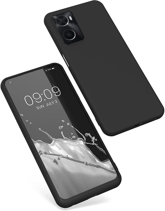 Black Gel Case Tough Shockproof Phone Case Gel Cover Skin for Oppo A76/A96