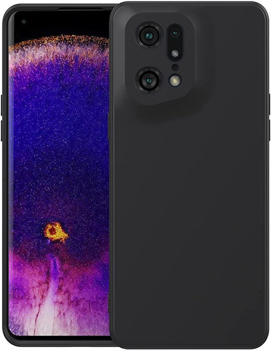Black Gel Case Tough Shockproof Phone Case Gel Cover Skin for Oppo Find X5 Lite