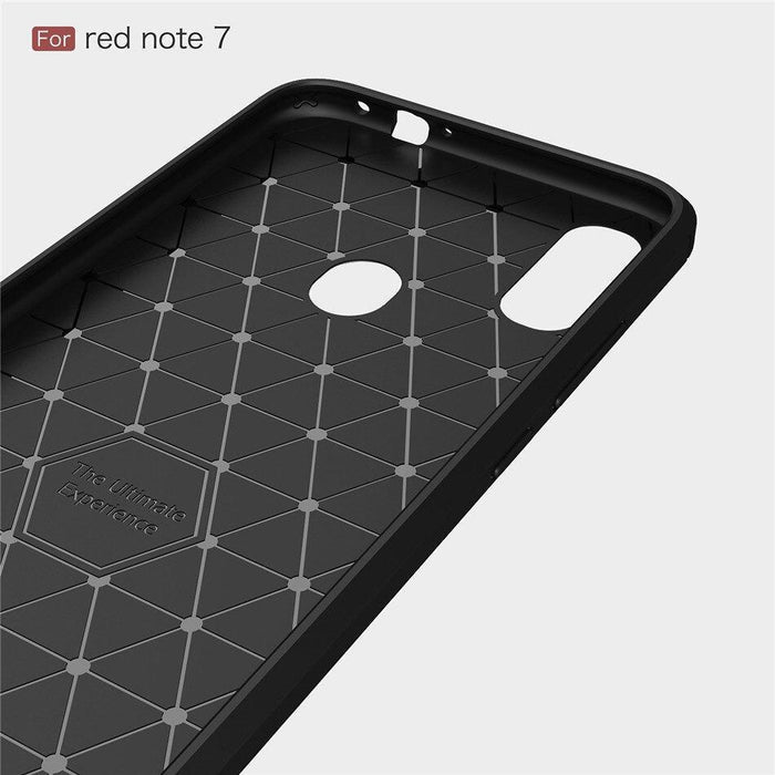 Shockproof Case Gel Skin Carbon Fibre /Brushed Metal Effect REDMI NOTE 7