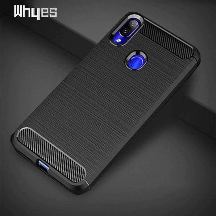 Shockproof Case Gel Skin Carbon Fibre /Brushed Metal Effect REDMI NOTE 7