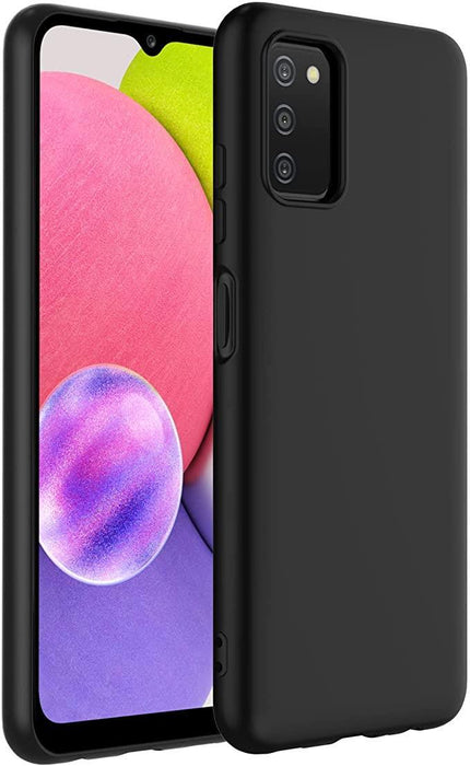 Black Gel Case Tough Shockproof Phone Case Gel Cover Skin for Samsung Galaxy A03S