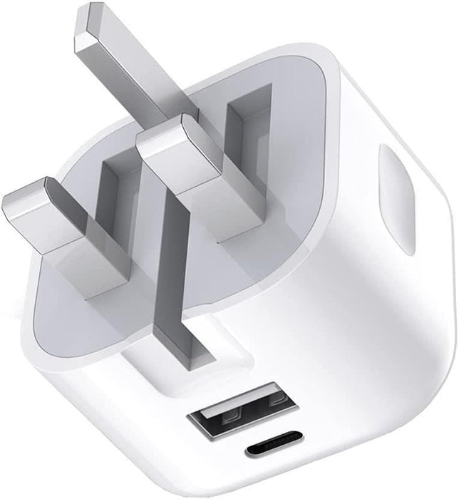USB-C Fast Charging PD Mains Charger Plug 20W For iPhone Samsung Huawei Nokia Motorola Nintendo Universal Compatible