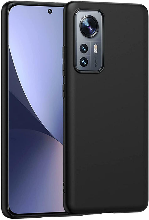 Black Gel Case Tough Shockproof Phone Case Gel Cover Skin for Xiaomi 12 Lite