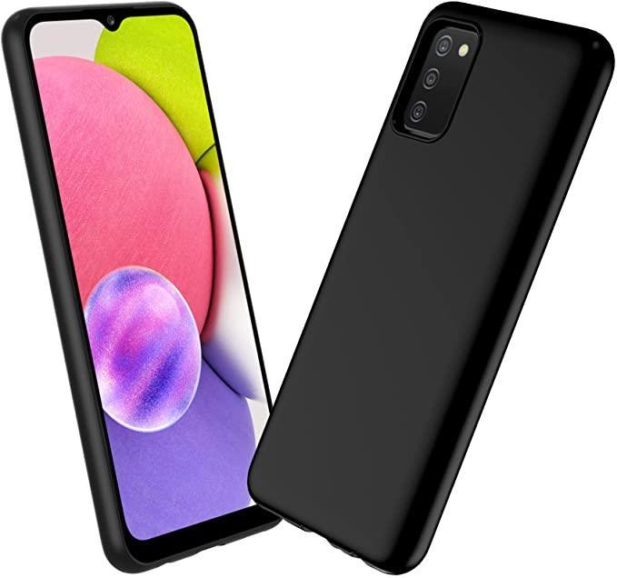 Black Gel Case Tough Shockproof Phone Case Gel Cover Skin for Samsung Galaxy A03S