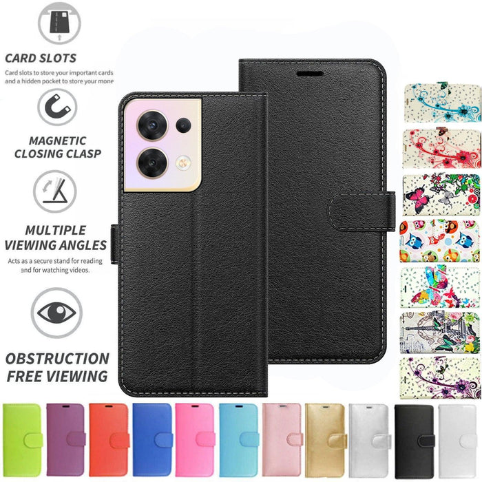 Oppo Reno 8 5G Flip Folio Book Wallet Case