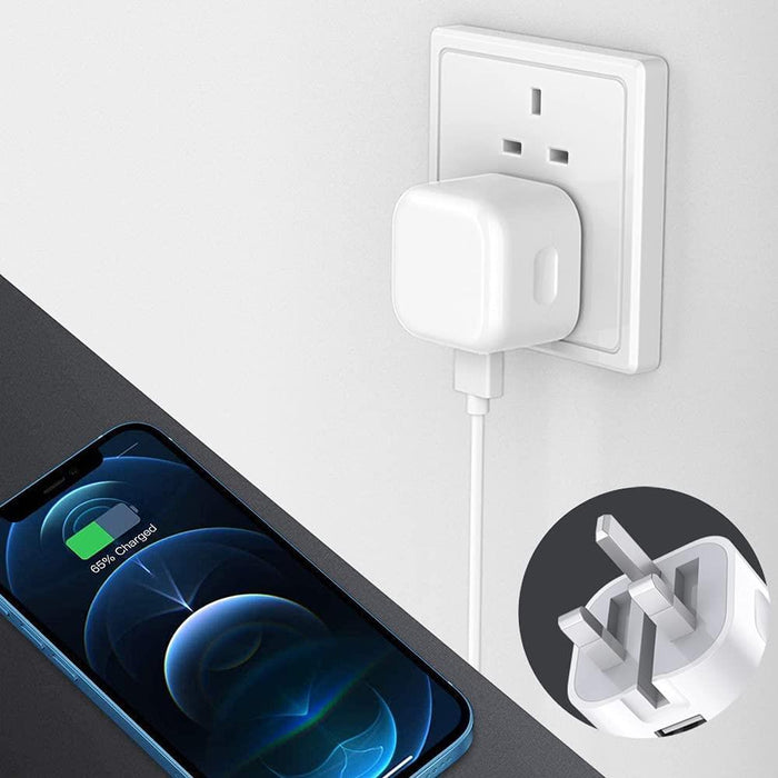 USB-C Fast Charging PD Mains Charger Plug 20W For iPhone Samsung Huawei Nokia Motorola Nintendo Universal Compatible