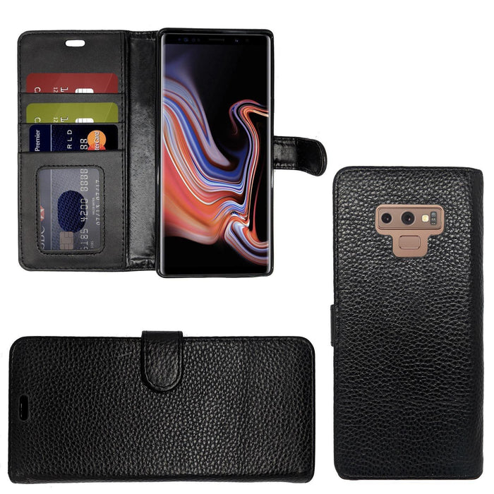 Samsung Galaxy S9 Genuine Leather Flip Folio Book Wallet Case